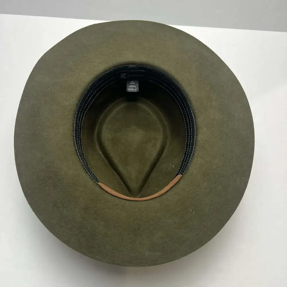 Kooringal Goodwin Wide Brim Fedora Hat in Olive Medium 58cm